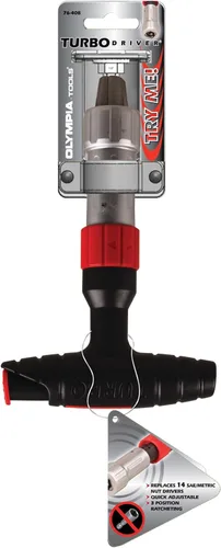 Vista 5 de Olympia Tools Turbo Driver 76-408 - Llave universal con mango en T y destornillador, 14 en 1