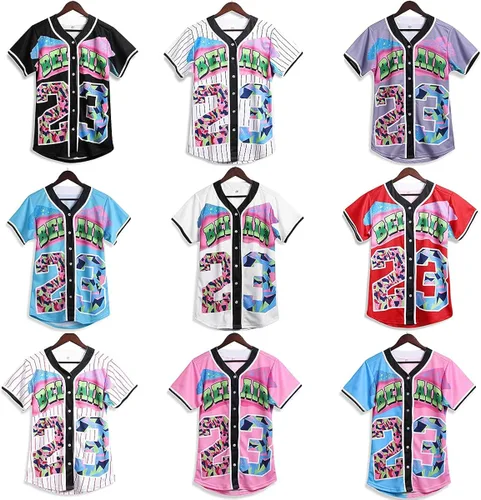 Vista 5 de Amzdest Ropa de los años 90 para mujer traje unisex de hip hop para fiesta camiseta de béisbol Bel Air camisa de manga corta con botones