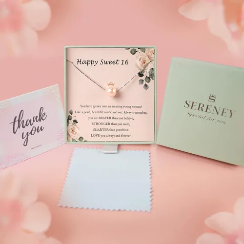 Vista 61 de Sereney Regalos de cumpleaños para niñas y mujeres, collar de perlas de plata esterlina como regalo de cumpleaños de 7, 9, 10, 11, 13, 15, 16, 18