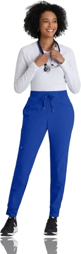 Vista 4 de Barco One Pantalón deportivo, pantalón quirúrgico de altura media, con tejido elástico de 4 vías y 3 bolsillos, para mujer