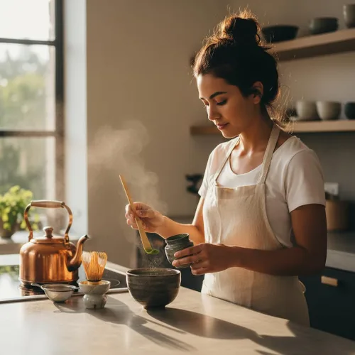 Vista 7 de Cuchara japonesa de bambú matcha – 7.1 in marrón tradicional cuchara de ceremonia de té para matcha y café Accesorios duraderos y ecológicos