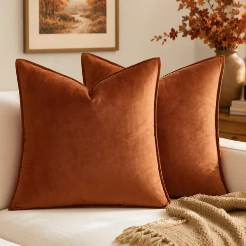 Vista 37 de MIULEE Paquete de 2 fundas de cojín decorativas de terciopelo suave, cuadradas, unicolor, para sofá, dormitorio, automóvil, 16 x 16 pulgadas