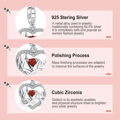 Vista 4 de Annmors Charms for Bracelets Family Animal Safety Chains Nature Dangle for Women Bracelets & Necklace Pendant