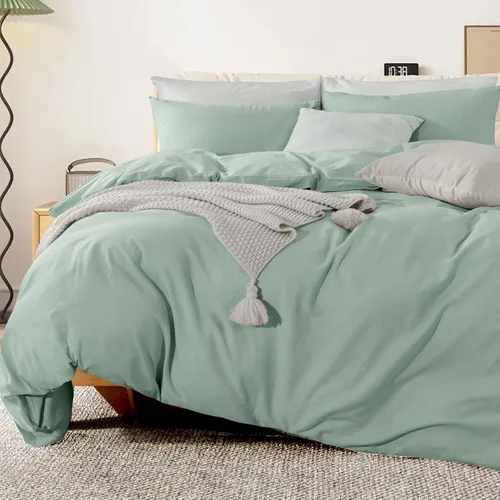Vista 177 de NEXHOME PRO Funda de edredón Twin XL 100% algodón lavado, transpirable, duradera, texturizada, similar al lino, juego de ropa de cama para el hogar
