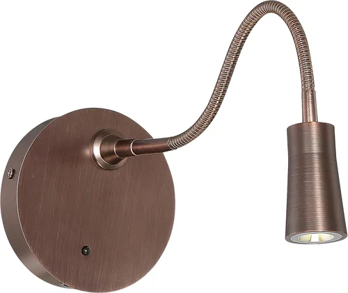 Vista 2 de Epiphanie - Lámpara de pared de cuello de cisne con luz LED, acabado de acero cepillado