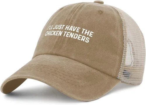 Vista 2 de I’ll Just Have The Chicken Tenders Trucker Hat Women Vintage Mesh Cap for Summer