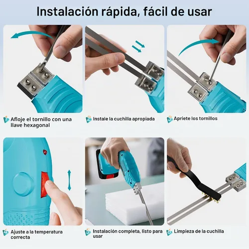 Vista 3 de Cuchillo caliente inalámbrico con batería, kit de cortador eléctrico de espuma de poliestireno con control de temperatura máximo 932 °F (500 ℃)
