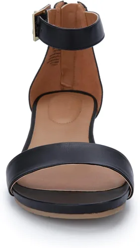 Vista 2 de Kenneth Cole REACTION Sandalias de cuña Viber de 2 piezas para mujer Negro
