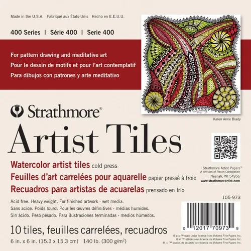 Vista 8 de Strathmore Artist Tiles 20/Pkg-Bristol Vellum -62105970, 4x4, blanco