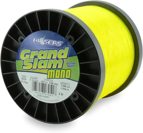 Vista 10 de HI-SEAS Grand Slam - Sedal de pesca de monofilamento, fuerte y resistente a la abrasión, en agua dulce y salada transparente, rosa, verde, azul