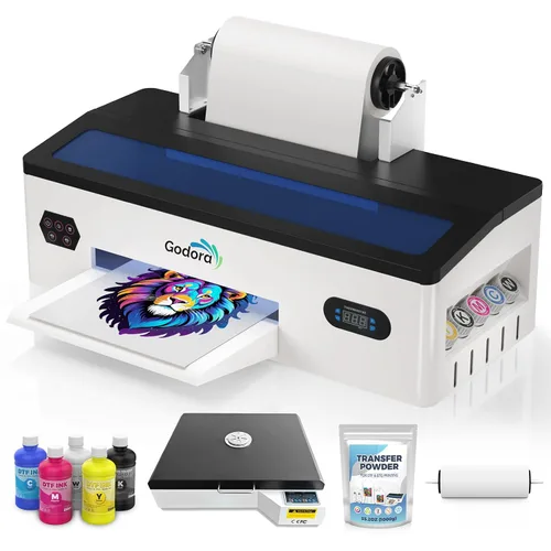Vista 2 de Godora DTF - Adhesivo termofusible de transferencia digital blanco en polvo para prendas de color negro u oscuro, transferencia pretratamiento