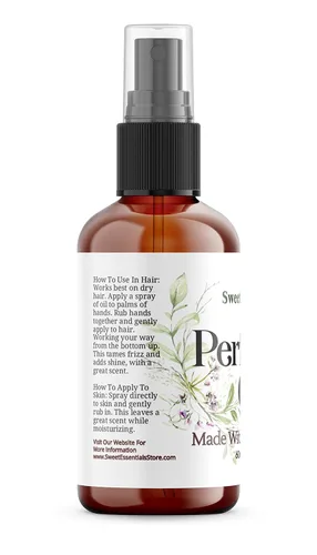 Vista 3 de Sweet Essentials SILK BLOSSOM – JM TYPE, Fragancia – Aceite de perfume, hecho con aceites orgánicos, 2 onzas, spray sobre perfume para cabello
