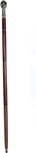 Vista 5 de Palo de madera marrón con cabeza de latón con diseño de calavera y cabeza completa, regalo vintage para hombres, regalo para mujeres, 37 pulgadas