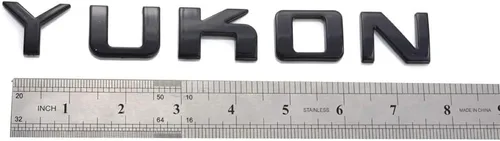 Vista 4 de Aimoll 1 placa de identificación de Yukon, emblema de letra 3D de repuesto para GMC Yukon Sierra (negro)