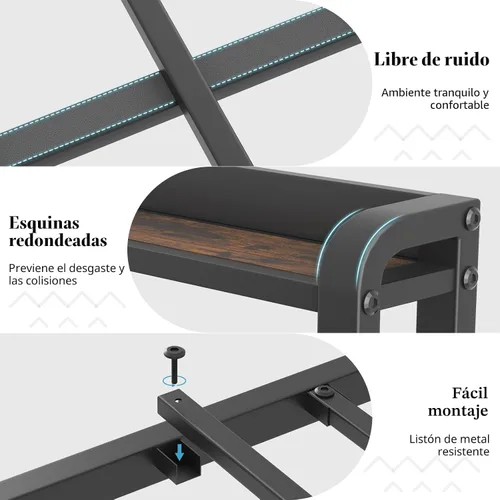Vista 9 de Base de cama de plataforma de tamaño matrimonial con cabecera de almacenamiento, proyector de estrellas, color negro Charging Station, Heavy-Duty