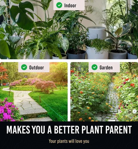 Vista 4 de GROWIT - Monitor de agua de suelo para plantas, medidor de humedad del suelo, hidrómetro para plantas, medidor de humedad de plantas de interior, 5.