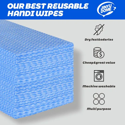 Vista 3 de Handi Wipes - Paños reutilizables, rollo de toalla de limpieza de cocina desechable azul, paño en J resistente, 100