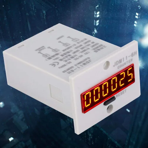 Vista 7 de Contador electrónico, JDM11-6H sin contador de voltaje, 6 dígitos electrónico LED Digital Display Counter Relay (CA/DC12V)