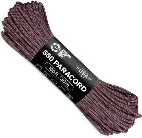 Vista 24 de Atwood Rope MFG Cuerda de paracaídas de nailon 550 que cambia de color, 100 pies, 7 hebras, equipo de supervivencia exterior, fabricado en Estados