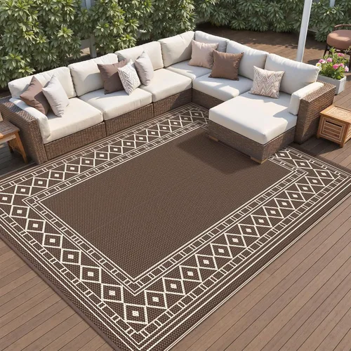Vista 26 de GENIMO Alfombra de Exterior 5'x8' Impermeable para Patio, Alfombra de Paja de Plástico Reversible para Exteriores, Alfombras de Camping para Negro