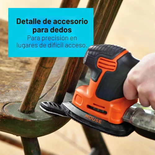 Vista 8 de Lijadora de detalles Black+Decker bdems600 Mouse