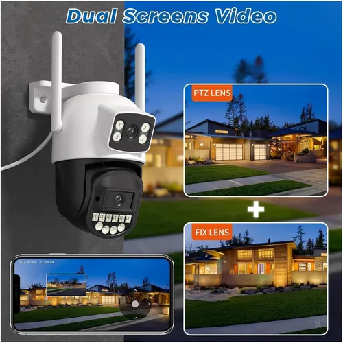 Vista 2 de Cámara IP de seguridad para exteriores PTZ WiFi de doble banda EU