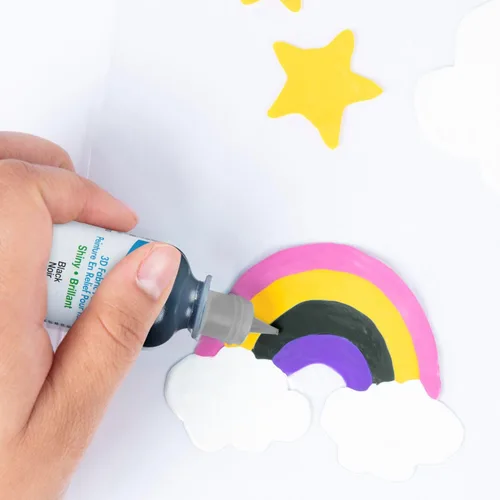 Vista 5 de Scribbles Pintura de tela 3D de 1 oz, color negro brillante