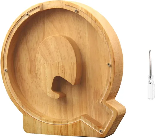 Vista 14 de TAONE Alcancía personalizada para niños, con grabado láser y letras de madera personalizadas