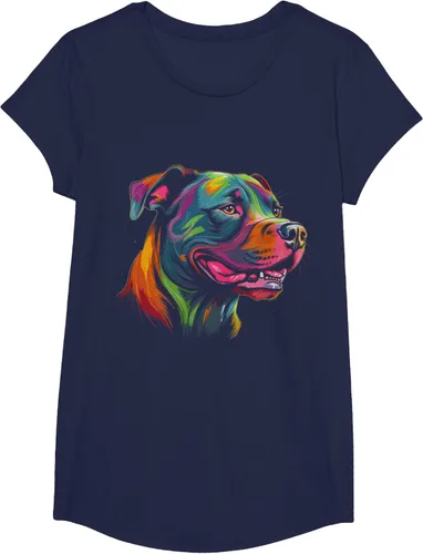 Vista 29 de Pit Bull Mom Dog Lover Colorido Artistic Pitbull Owner - Camiseta para mujer, Negro