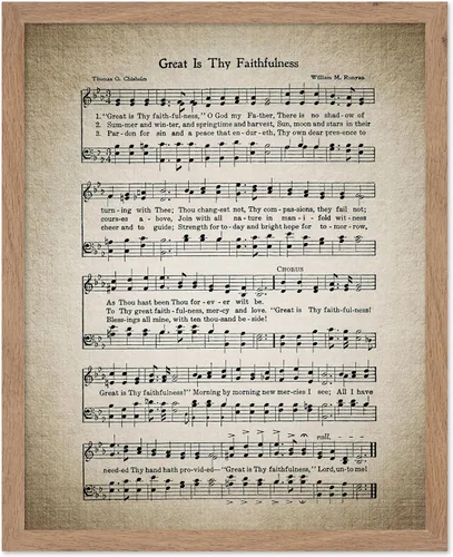 Vista 51 de Poster Master Póster de partitura de música vintage, impresión de himno retro, regalo para músico, amigo, "How Great Thou Art, himno, verso