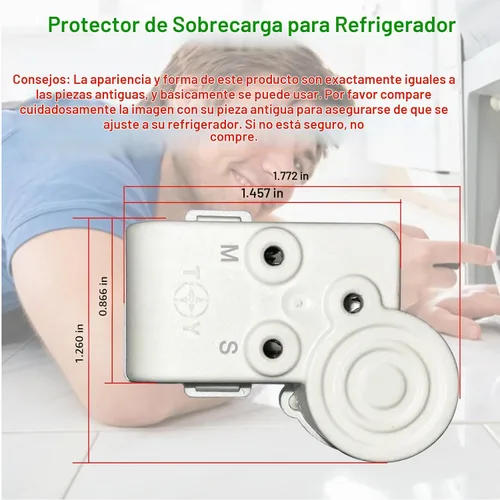 Vista 5 de Relé de arranque PTC para compresor de refrigerador y congelador, protector de sobrecarga de 4 pines, accesorios compatibles Serie ZHB ZHB88-125P4.7