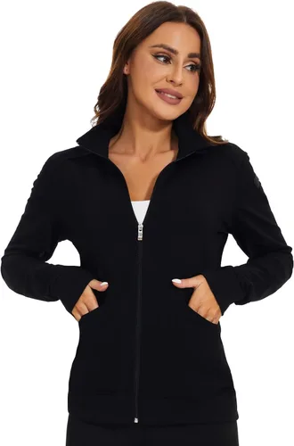 Vista 3 de Meanzoo Chaqueta de Uniformes Médicos para Mujeres con Cremallera Frontal Chaqueta de Calentamiento