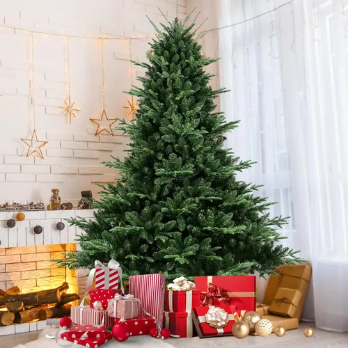Vista 16 de Árbol de Navidad Artificial Prelit Flocado, Árbol de Navidad Artificial Pequeño con Luces LED, Árbol de Navidad LED Escarchado con Nieve