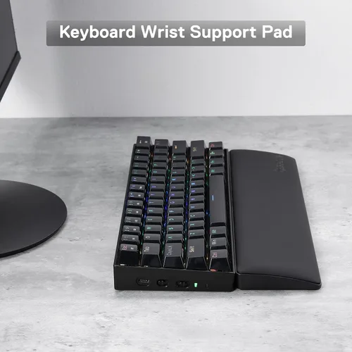 Vista 2 de Redragon P035 Meteor S Almohadilla de Descanso para Muñeca de Teclado de Computadora, Soporte Ergonómico de Espuma de Memoria Suave con Base de Goma