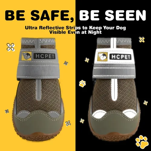 Vista 6 de Hcpet - Zapatos para perros, para perros grandes, botines transpirables para perros pequeños y medianos, botas antideslizantes para perros
