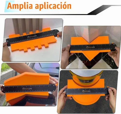 Vista 3 de TOOLIFE Medidor de contorno, regalos de Navidad para hombres, papá, marido, herramientas de carpintería para pisos, carpintería, rellenos