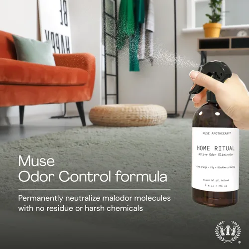 Vista 3 de Muse Apothecary Home Ritual - Spray eliminador de olores activo, desodorante en aerosol para muebles y eliminador de olores de baño para el hogar