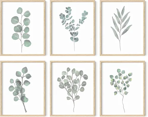 Vista 30 de HAUS AND HUES Pósteres florales y de plantas, juego de 6 impresiones botánicas, arte de pared de flores y plantas, decoración botánica