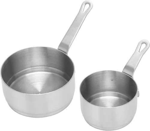 Vista 5 de 2 mini salsas de acero inoxidable, capacidad de 5.5 onzas, plata, sin tapa, apilable, adecuado para el hogar, restaurante, picnic