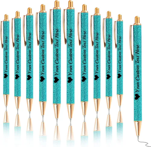 Vista 36 de Bolígrafos con purpurina personalizados con nombre, bolígrafos bonitos y bonitos personalizados, bolígrafos retráctiles de tinta negra, suministros