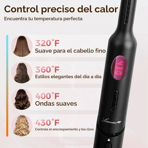Vista 4 de Lanvier Moldeador de flujo de aire, rizador fresco para cabello corto Pixie Negro