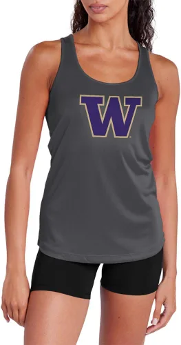 Vista 40 de Camiseta deportiva sin mangas oficial de NCAA Collegiate para mujer, con espalda cruzada, colección con logotipo primario