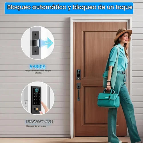 Vista 3 de BEBASIA - Cerradura de puerta de huella digital para puerta delantera
