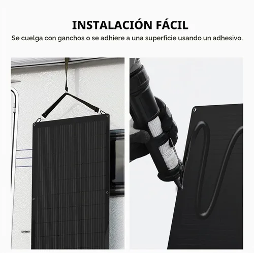Vista 4 de EF ECOFLOW Panel solar flexible de 100 W con módulos solares de alta eficiencia, impermeabilización IP68, para kits de paneles solares fuera