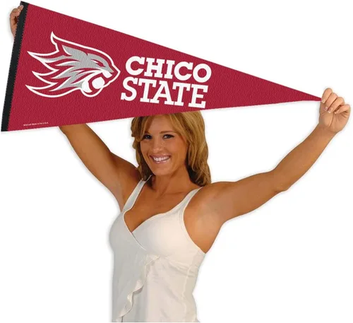 Vista 4 de College Flags & Banners Co. Chico State Banderín de fieltro de tamaño completo