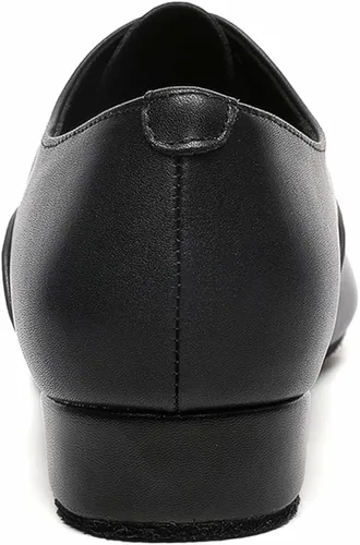 Vista 3 de Men's Ballroom Dance Shoes Black Leather Sole Tango Salsa Latin Character Shoe