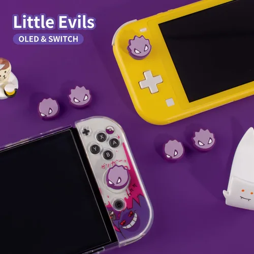 Vista 6 de 4 tapas de agarre de pulgar Jusy compatibles con Nintendo SwitchOLEDSwitch Lite, silicona suave Joy-Con Joystick Grip lindo 3D analógico Stick Cover