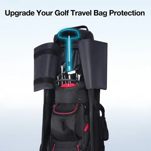 Vista 5 de Gofly Golf Travel Bag Support System, Club Protective Pad and Aluminium Alloy Support Pole, Upgrade Accessories for Soft-Sided Travel Golf Bag