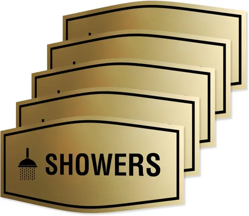 Vista 17 de Fancy Showers - Letrero (negro/plateado), tamaño mediano