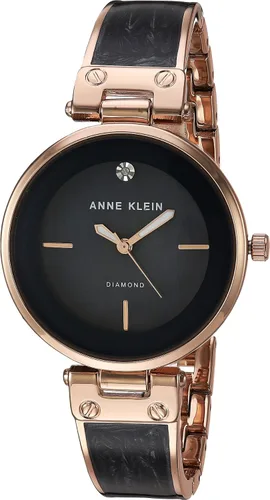 Vista 12 de Anne Klein - Reloj de brazalete con esfera de diamante auténtico para mujer Rosa claro / Dorado